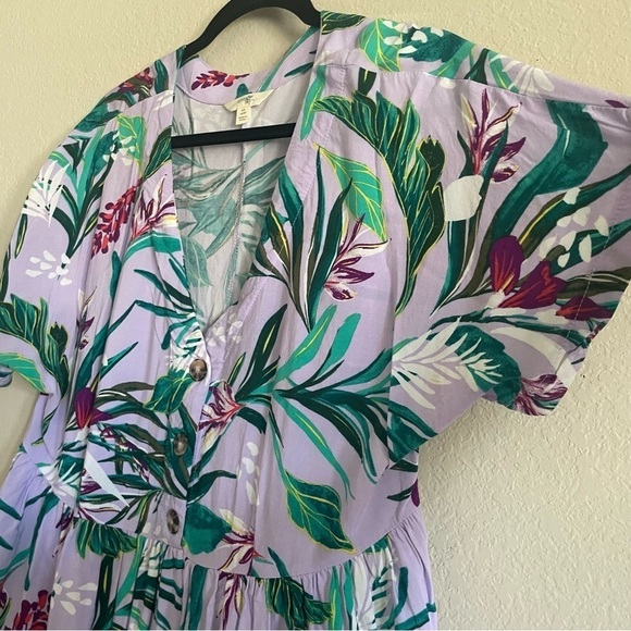 Terra & Sky woman plus size tropical dress 0X/14W  midi summer casual comfort - Picture 5 of 11